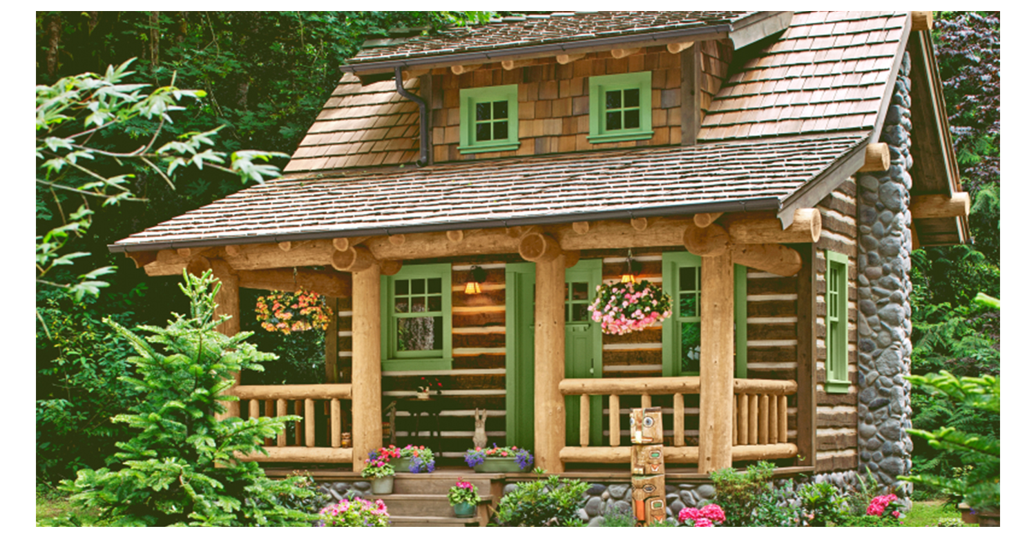 building a log cabin to live in