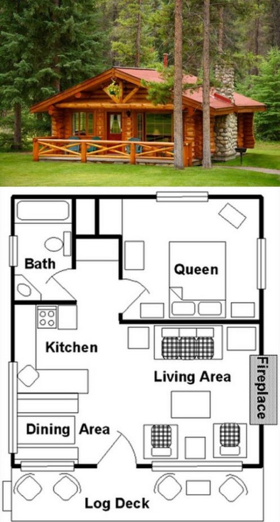 10 Impressively Unique Cabin Floor Plans - Adorable Living Spaces